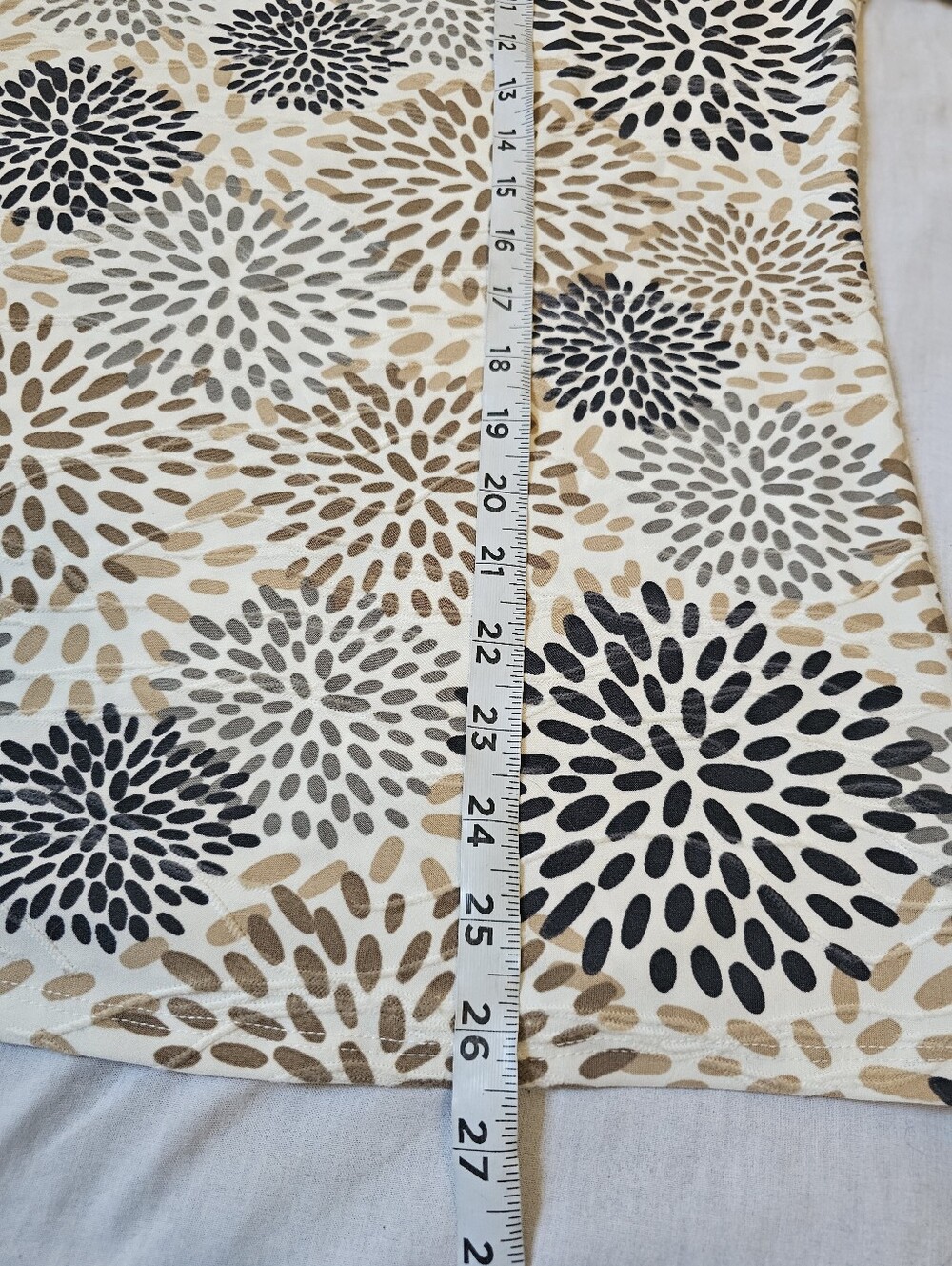 Emily Daniels XL Abstract Floral Burst Stretch Top NWT Neutral 3/4 Sleeve Blouse - Picture 7 of 9